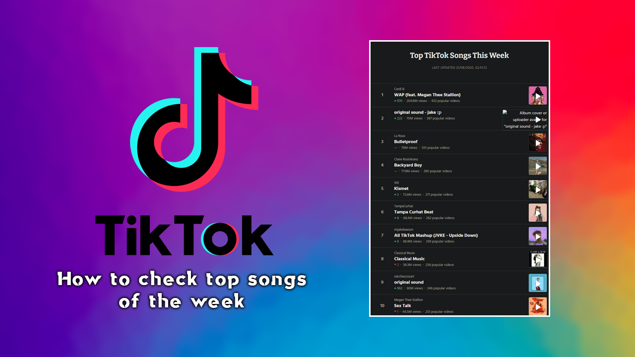 How to check TikTok’s top songs of the week. Check top song on TikTok.